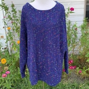 Free People Neon Lights Confetti Oversized Chunky Thick Gorpcore Sweater Size XS